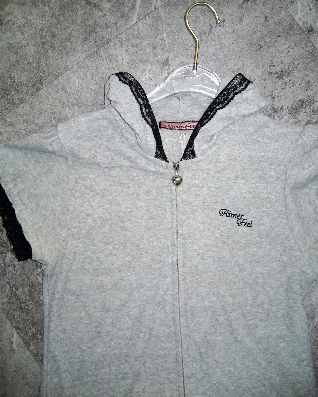 [Vintage] AIMERFEEL Grey Zipup Top