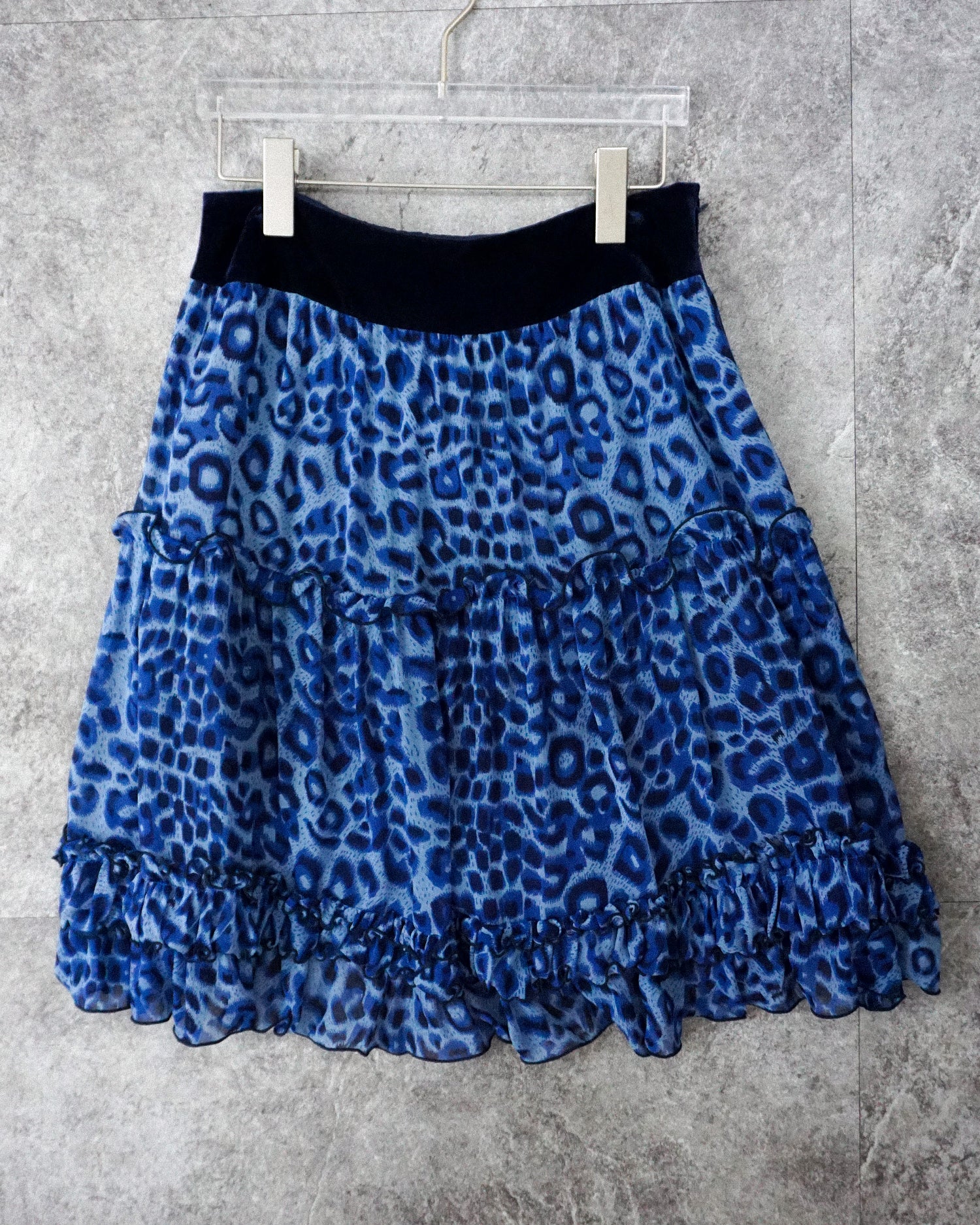 [Vintage] Blue Leopard Skirt