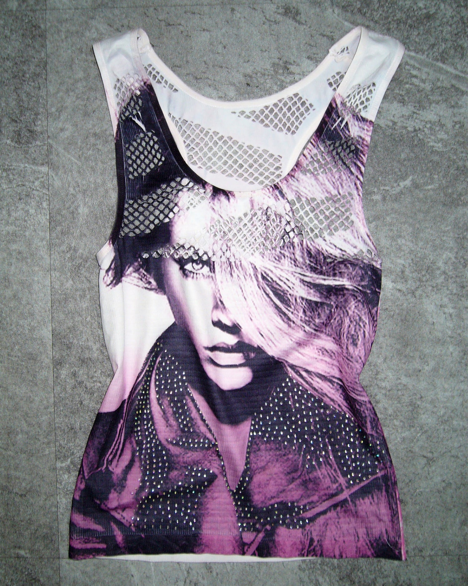 [Vintage] Artist Mesh Sleeveless Top