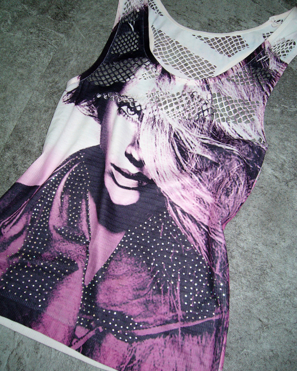 [Vintage] Artist Mesh Sleeveless Top