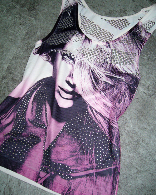 [Vintage] Artist Mesh Sleeveless Top