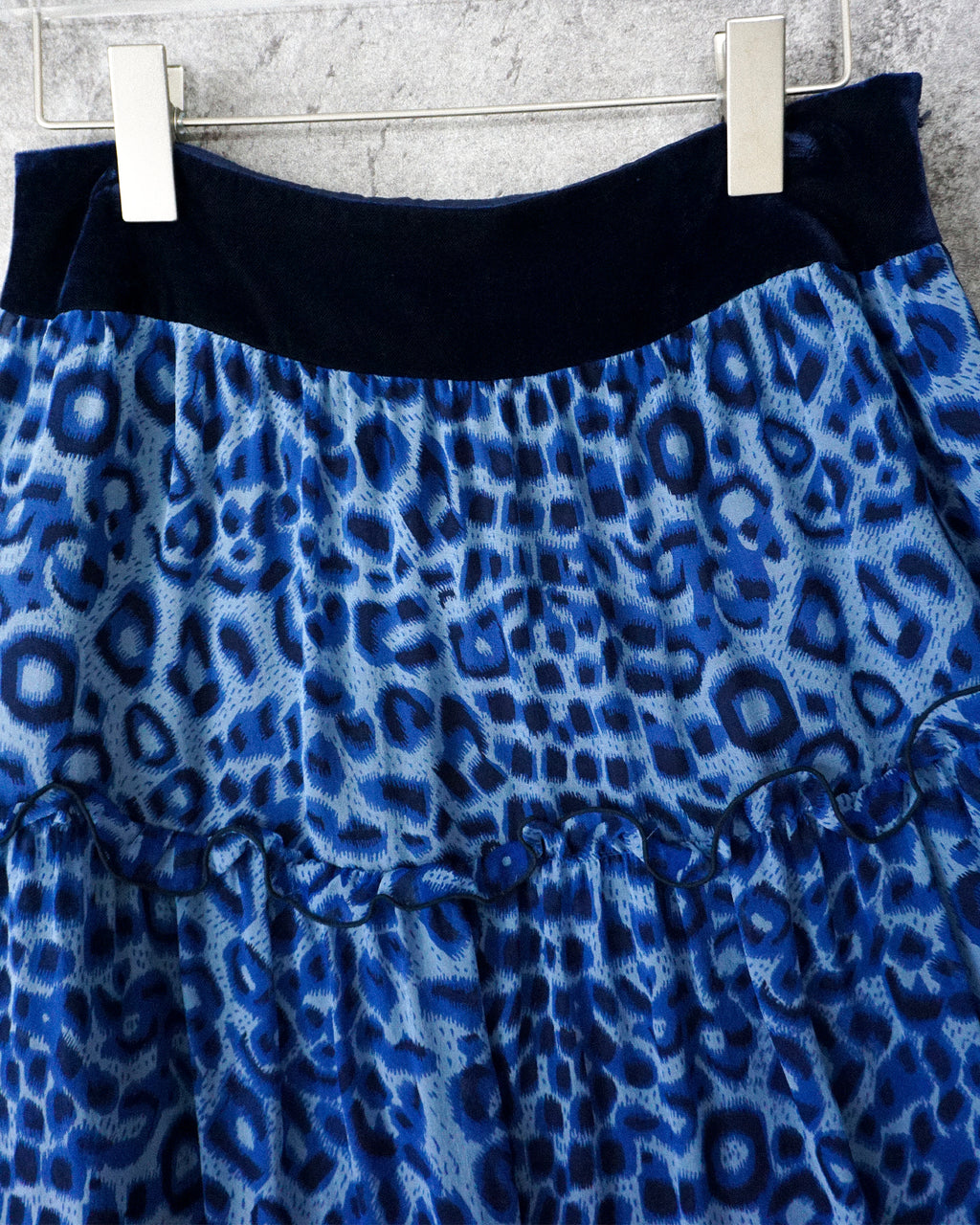 [Vintage] Blue Leopard Skirt