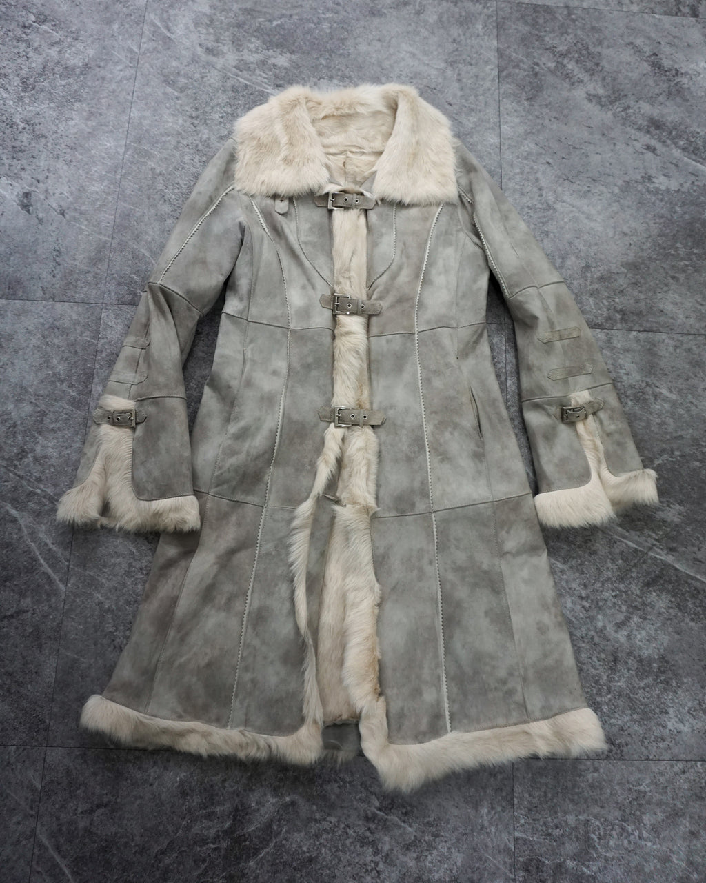 [Vintage] Lambskin White Fur Long Coat