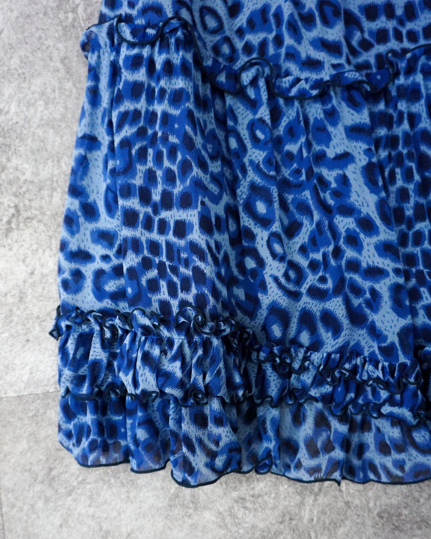 [Vintage] Blue Leopard Skirt