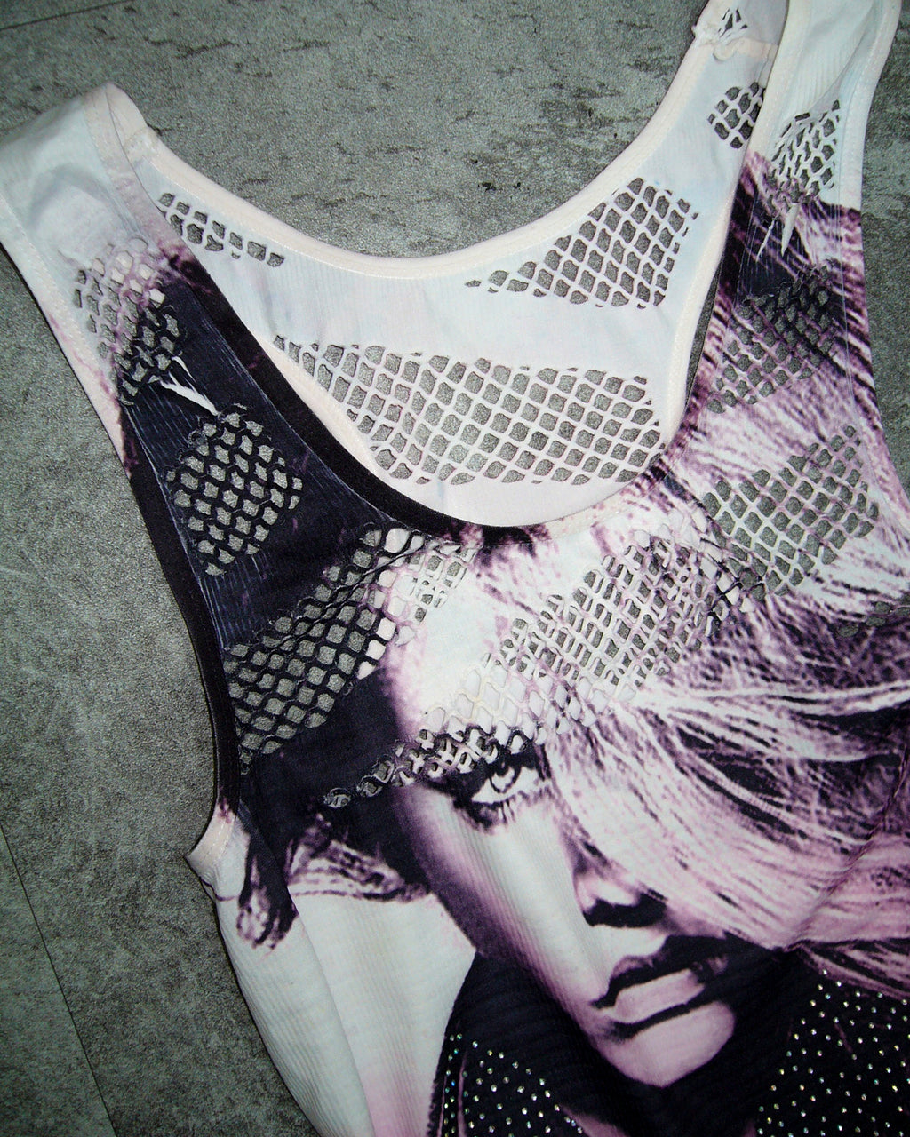 [Vintage] Artist Mesh Sleeveless Top