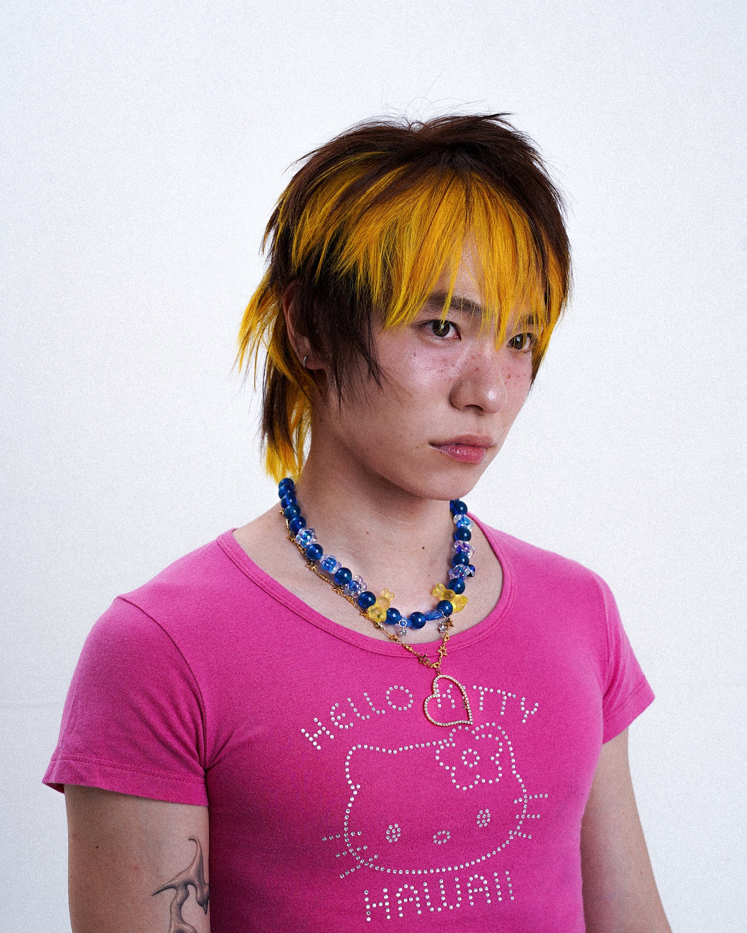 [SukiSuki] Blue Gold Heart Necklace