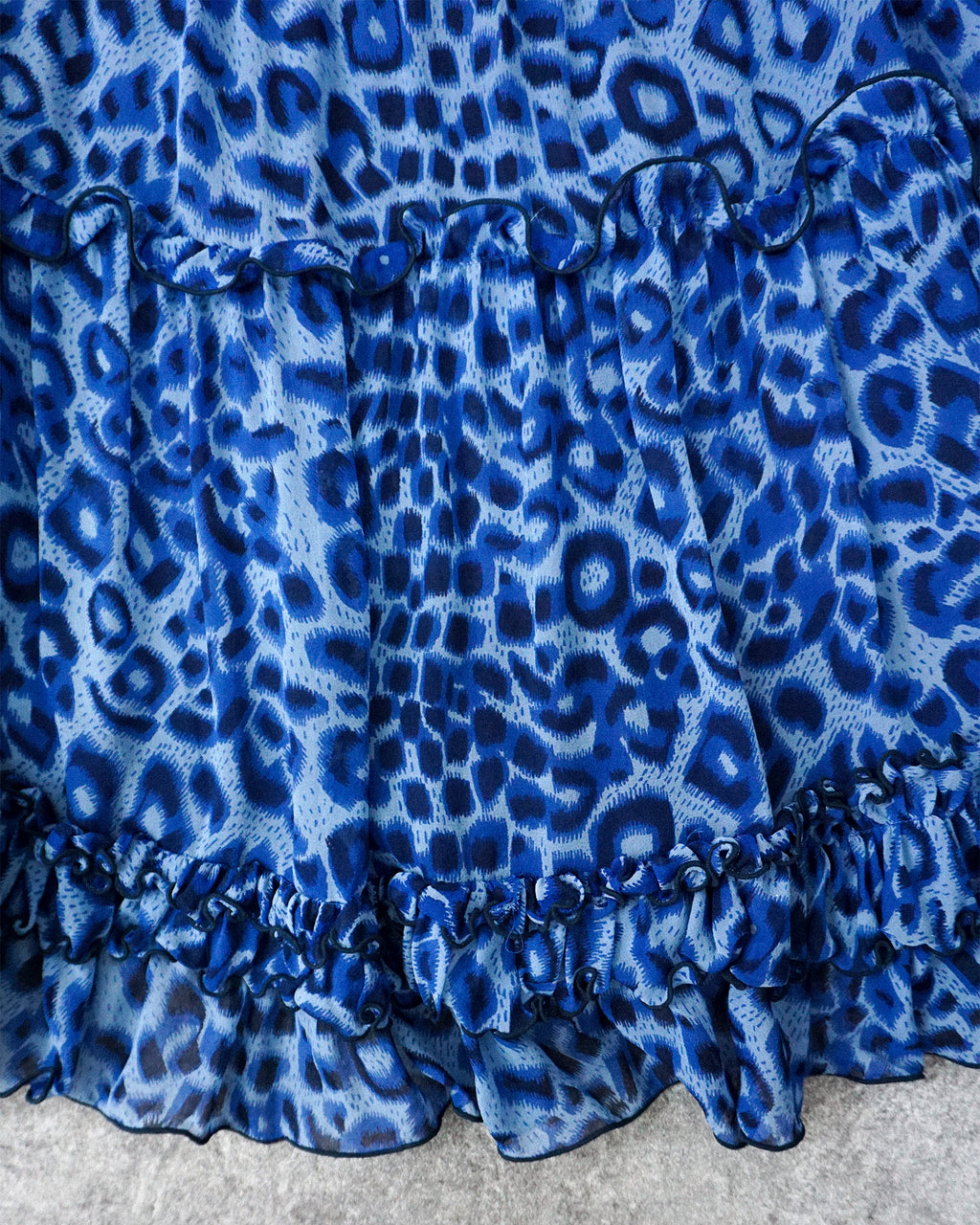 [Vintage] Blue Leopard Skirt