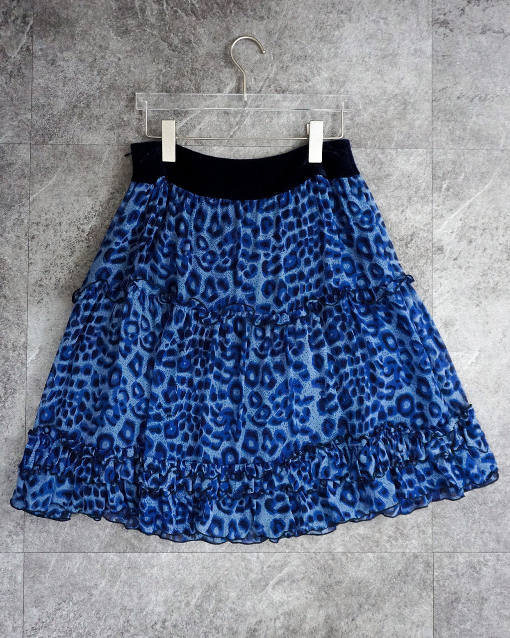 [Vintage] Blue Leopard Skirt