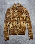 [Vintage] Leopard Frill Zip Up