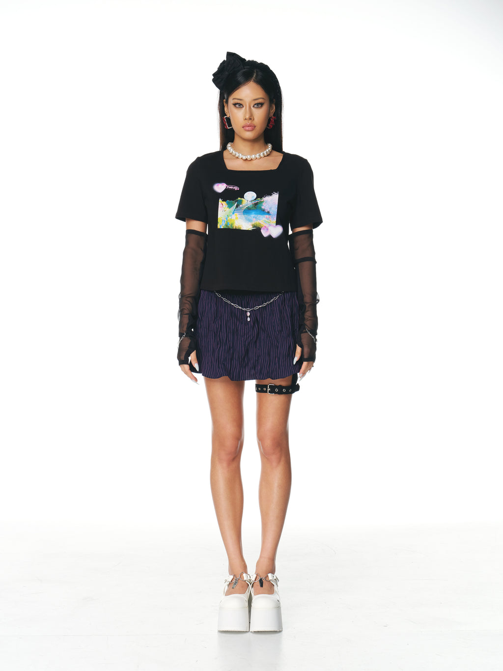 [Yusuki] Four Seasons T-Shirt (Spring Black)