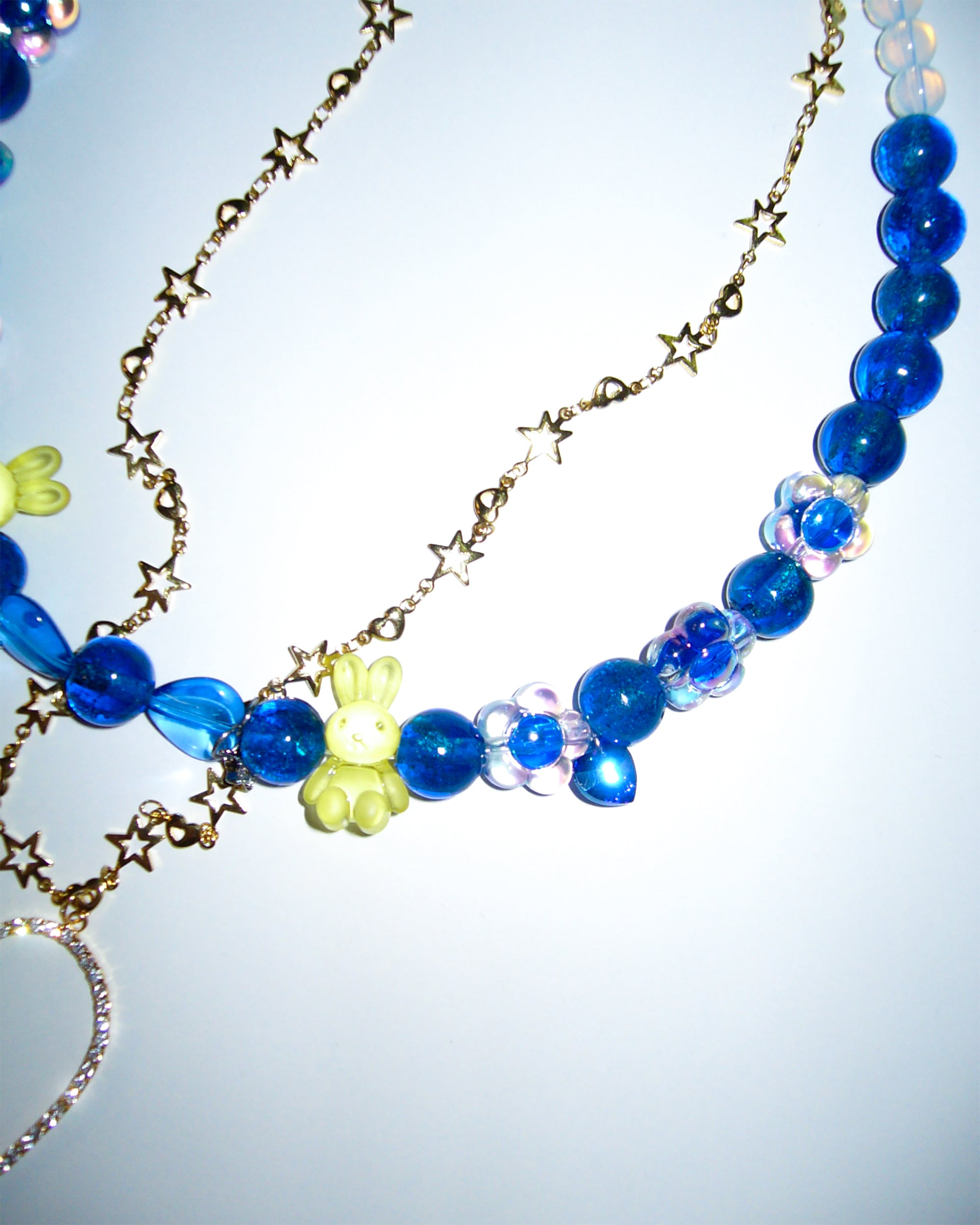 [SukiSuki] Blue Gold Heart Necklace