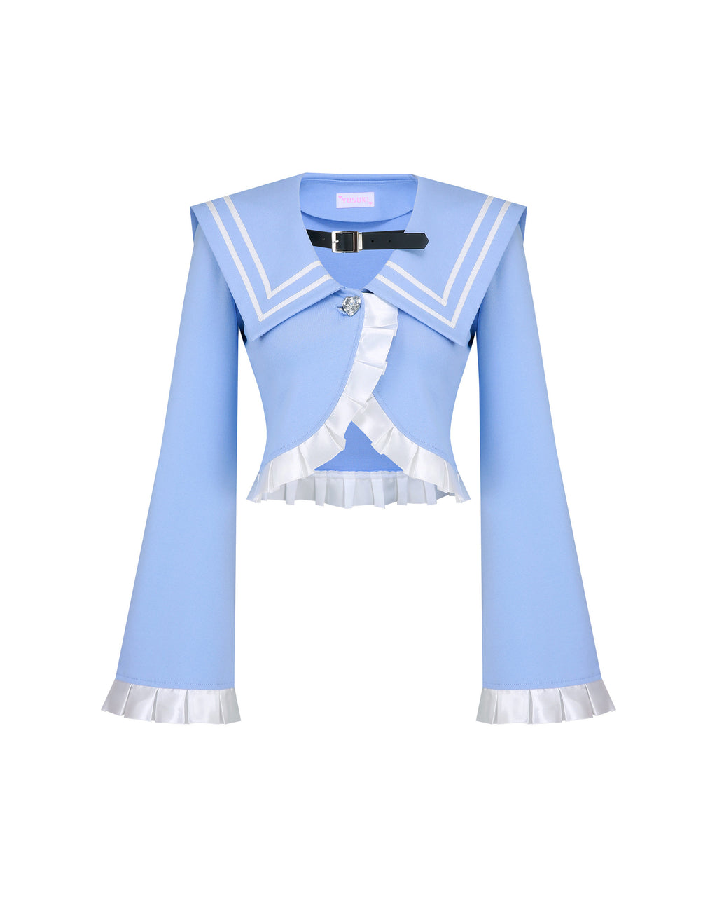 [Yusuki] Cropped Sailor Jacket (Baby Blue)