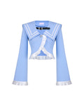 [Yusuki] Cropped Sailor Jacket (Baby Blue)