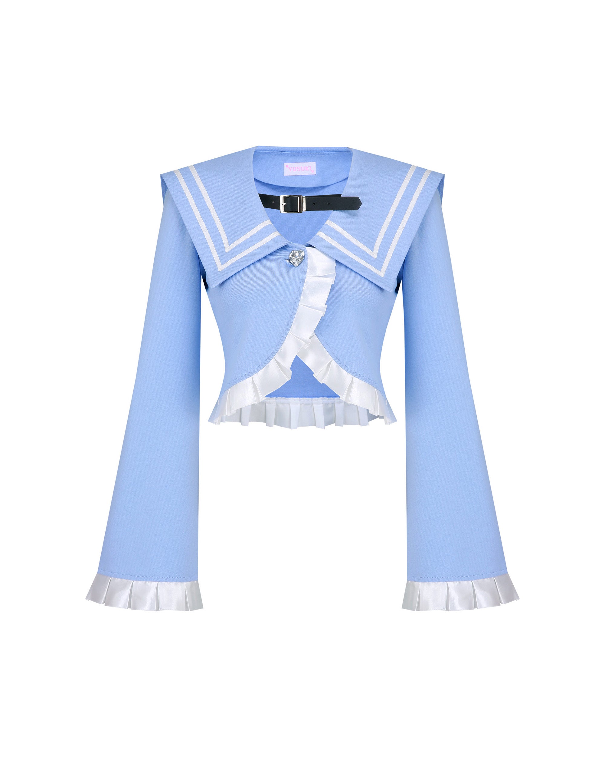 [Yusuki] Cropped Sailor Jacket (Baby Blue)