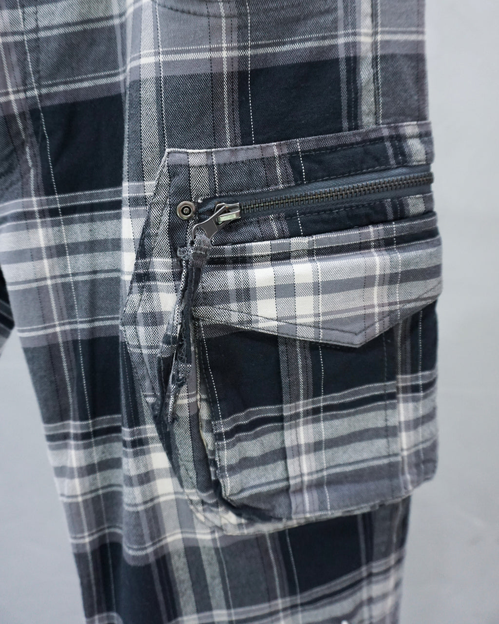 [Vintage] 31040=UOMO Check Pattern Cargo Shorts