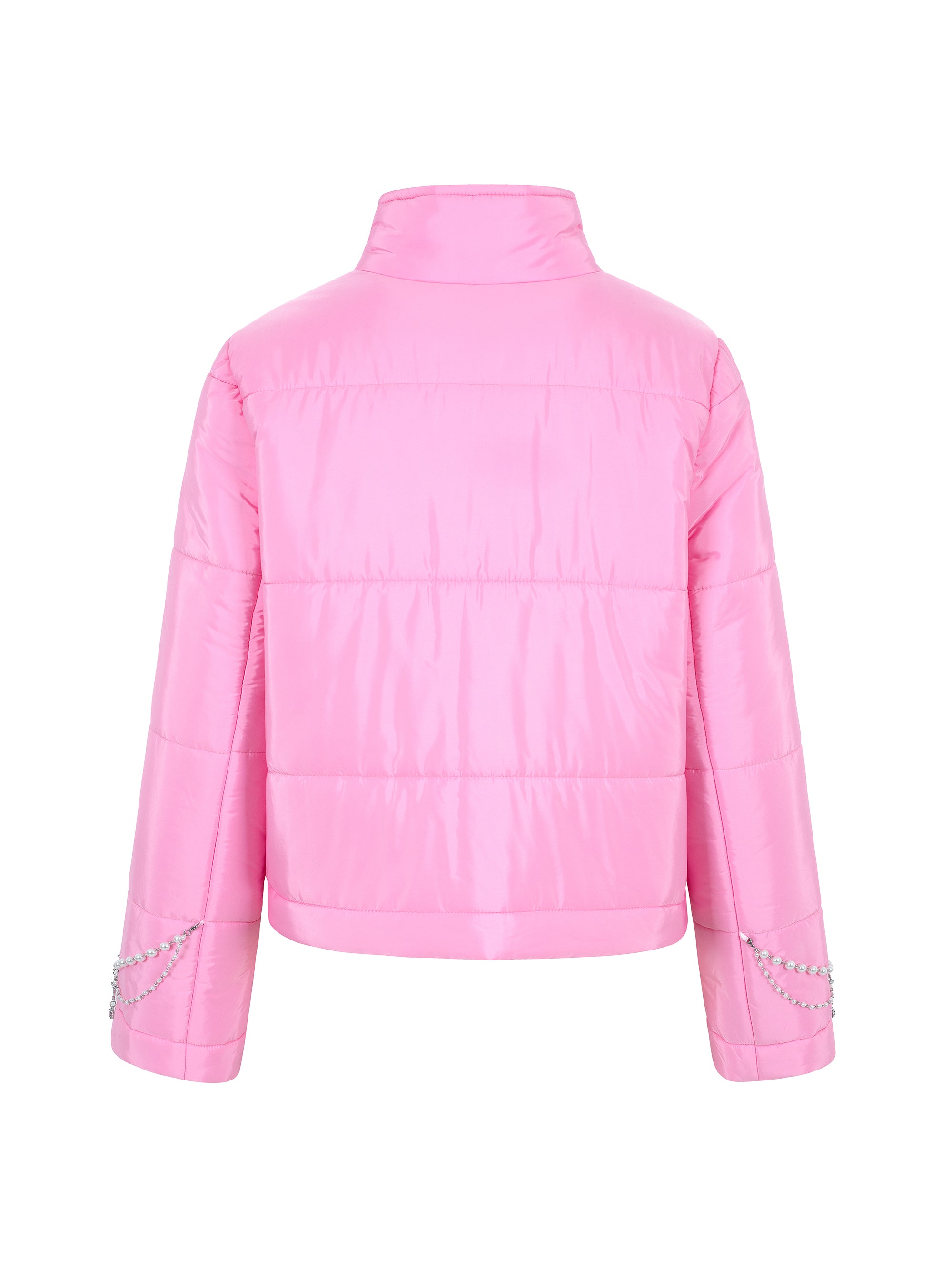 [Yusuki] Slim Puffer with Handmade Chains (Pink)
