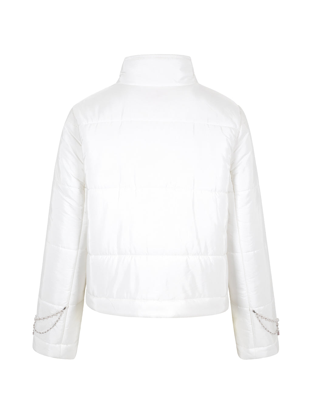 [Yusuki] Slim Puffer with Handmade Chains (White)