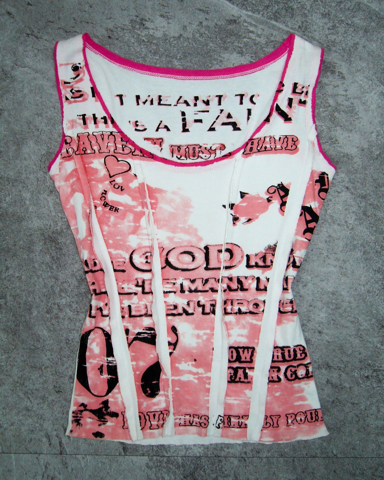 [Vintage] Lettering Dyed Sleeveless Top