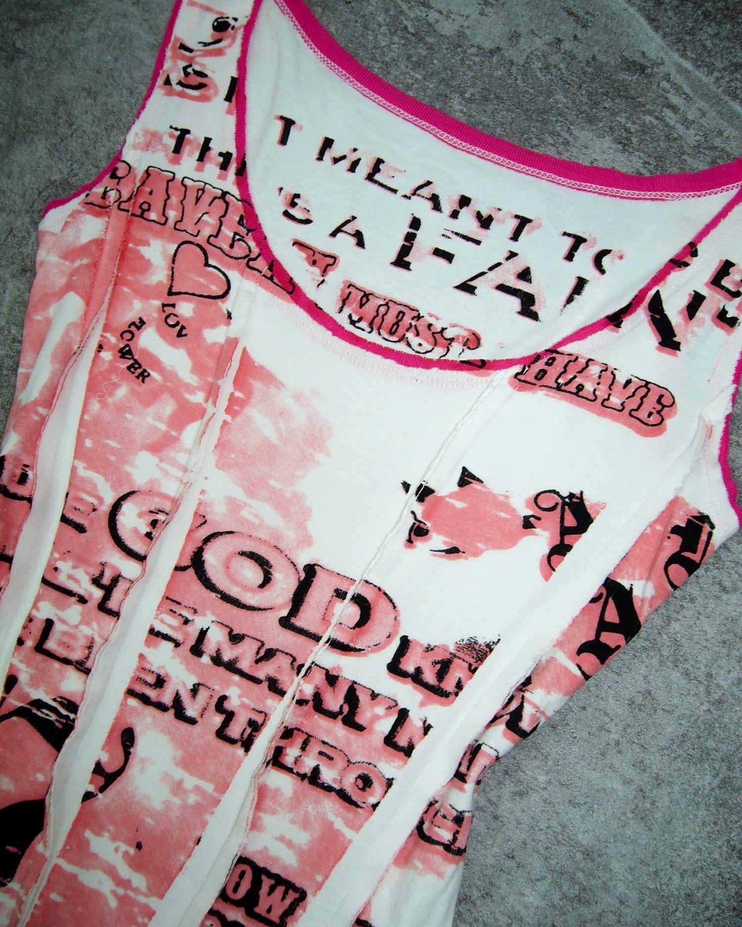 [Vintage] Lettering Dyed Sleeveless Top
