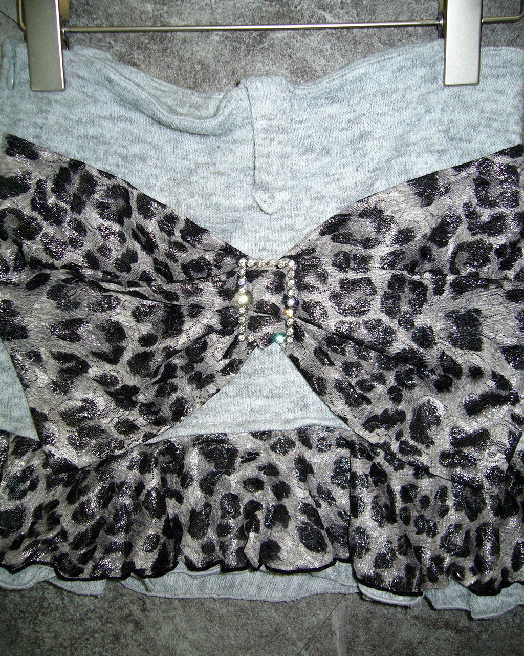 [Vintage] d.i.a Grey Leopard Ribbon Skirt