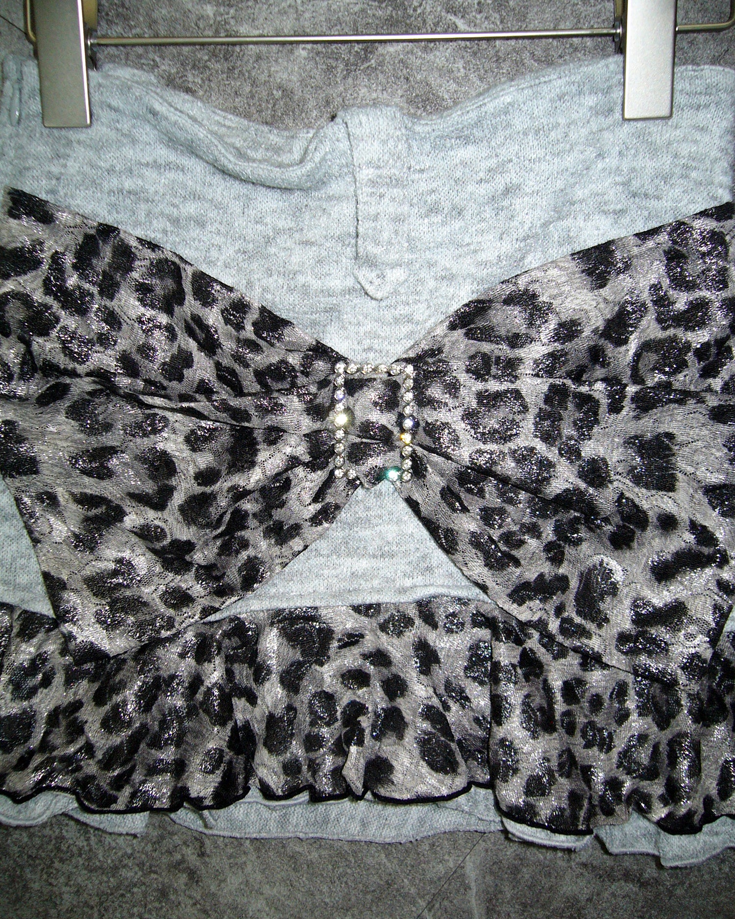 [Vintage] d.i.a Grey Leopard Ribbon Skirt