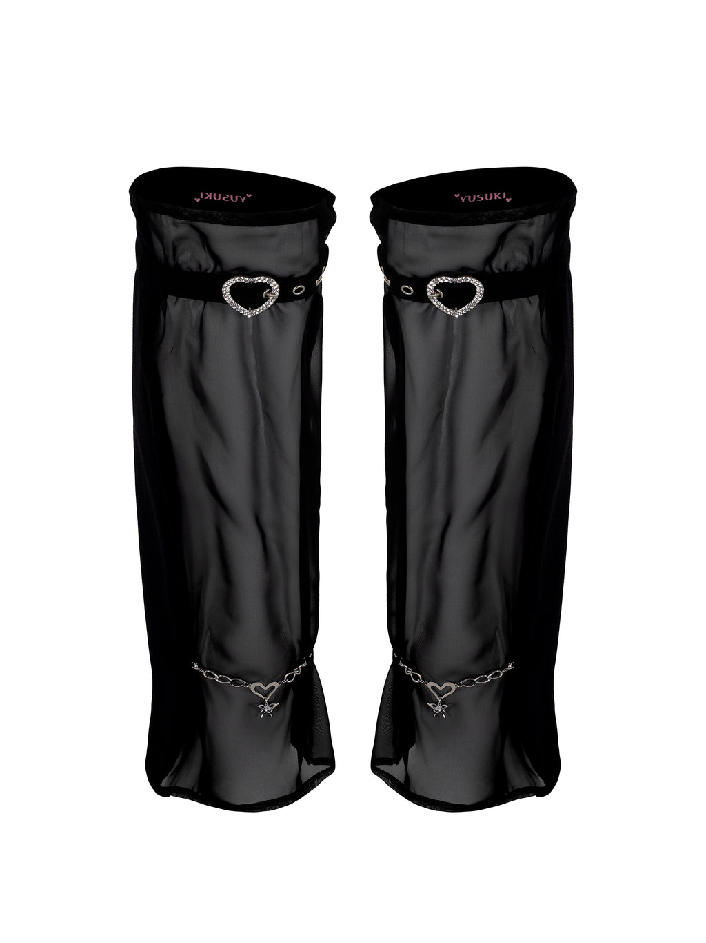 [Yusuki] Chiffon Leg Warmer (Black)