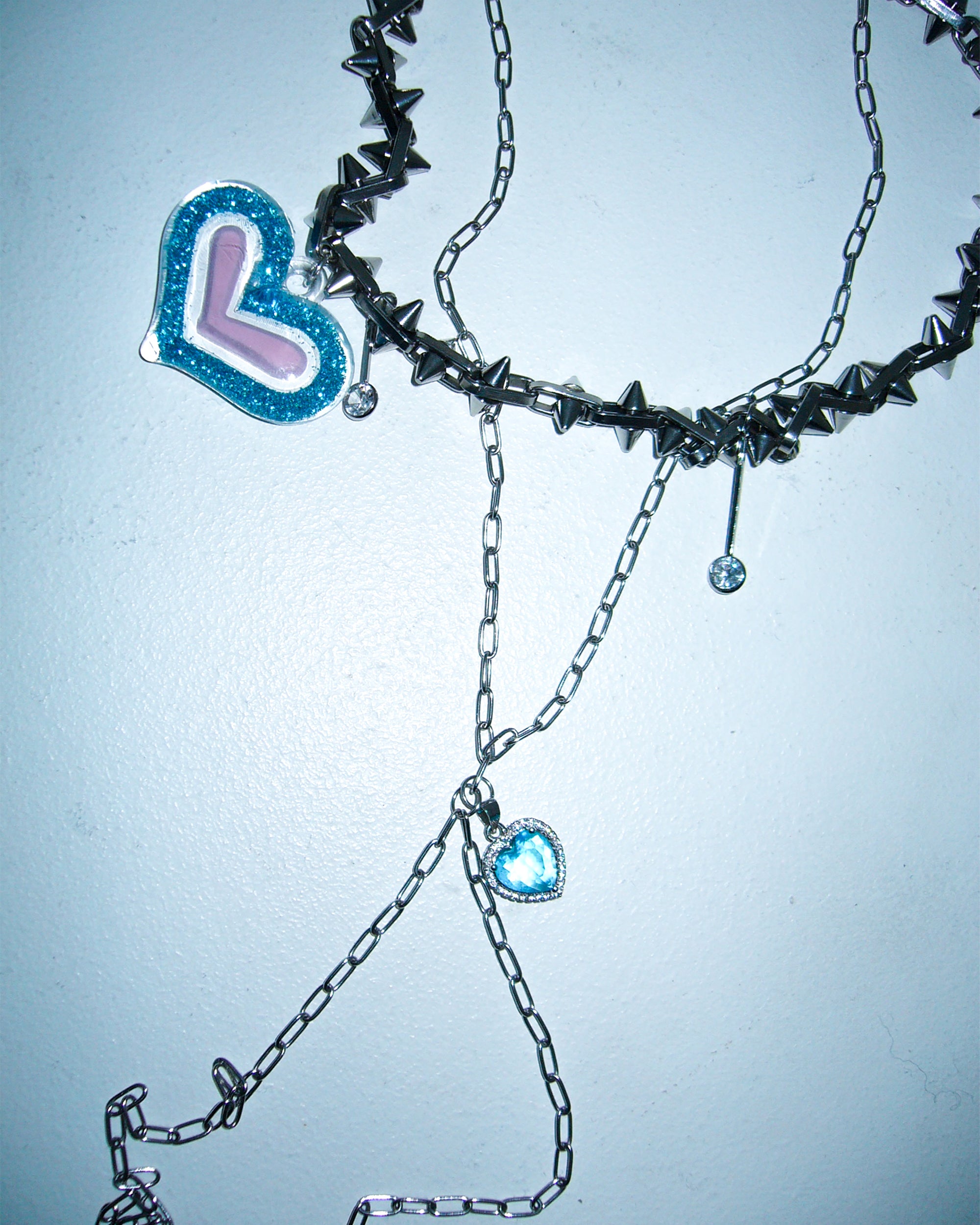 [SukiSuki] Spiky Blue Heart Necklace