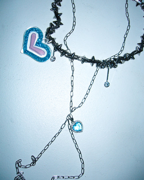 [SukiSuki] Spiky Blue Heart Necklace
