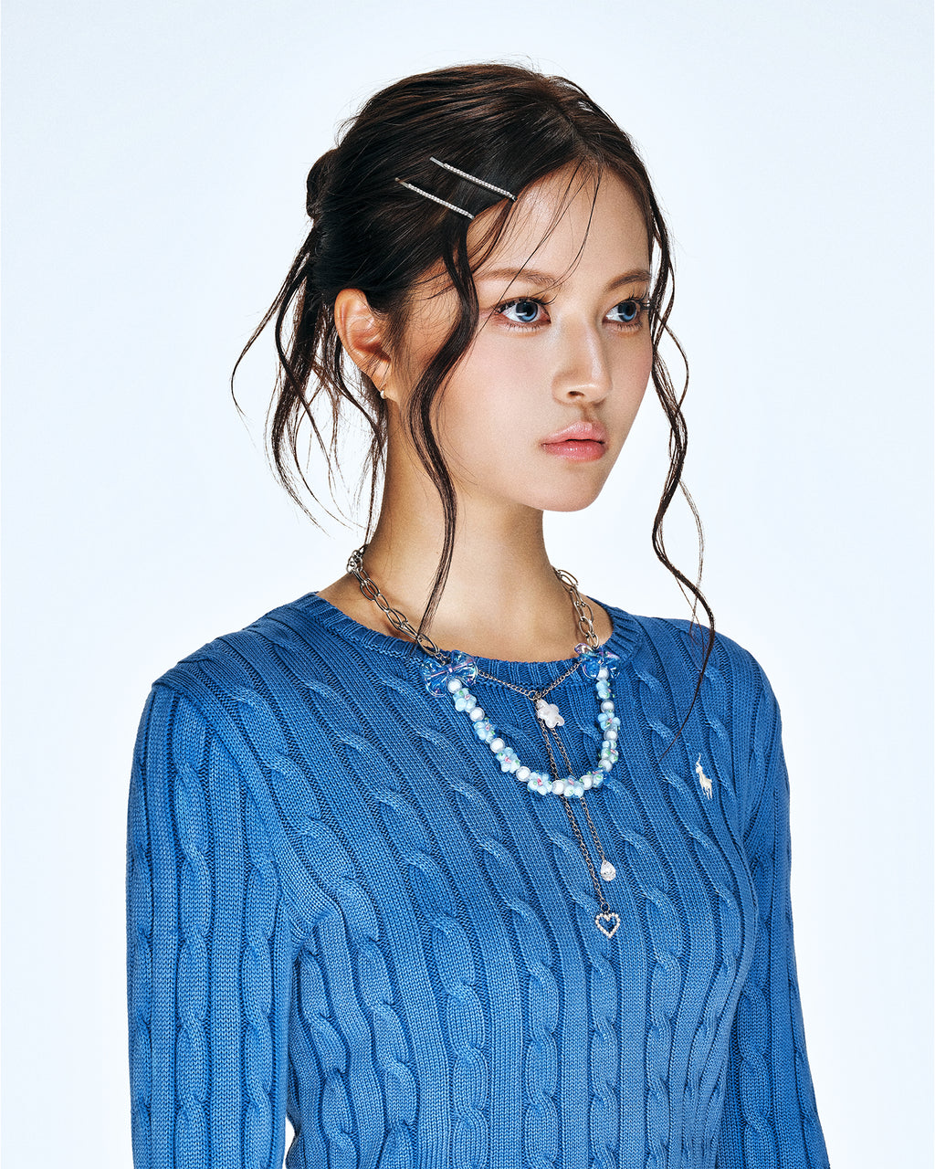 [SukiSuki] Blue Ribbon Necklace