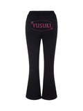 [Yusuki] Logo Rhinestone Pants (Black)