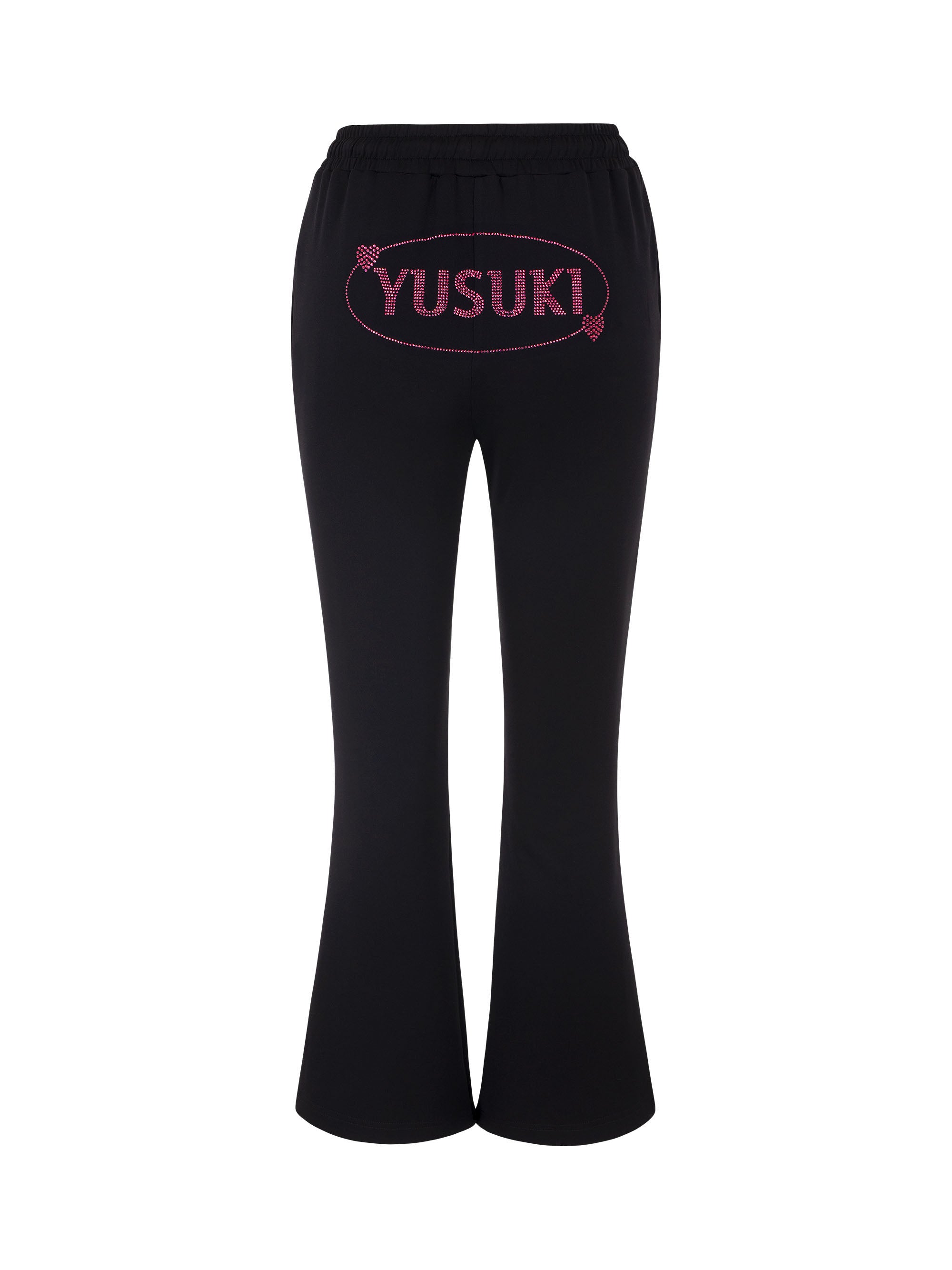 [Yusuki] Logo Rhinestone Pants (Black)