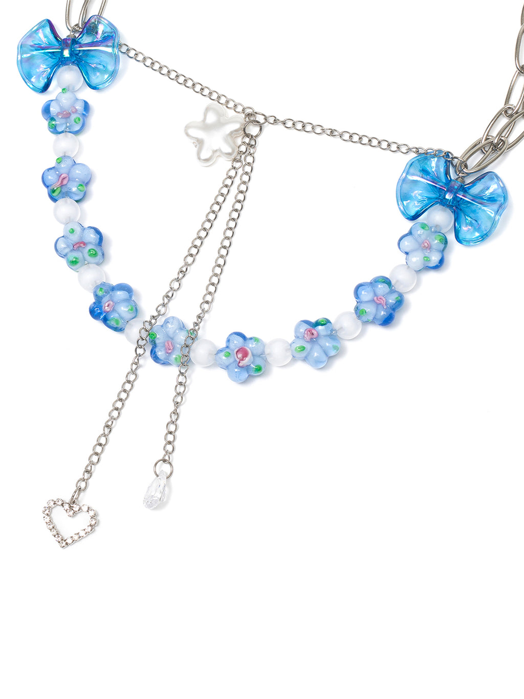 [SukiSuki] Blue Ribbon Necklace