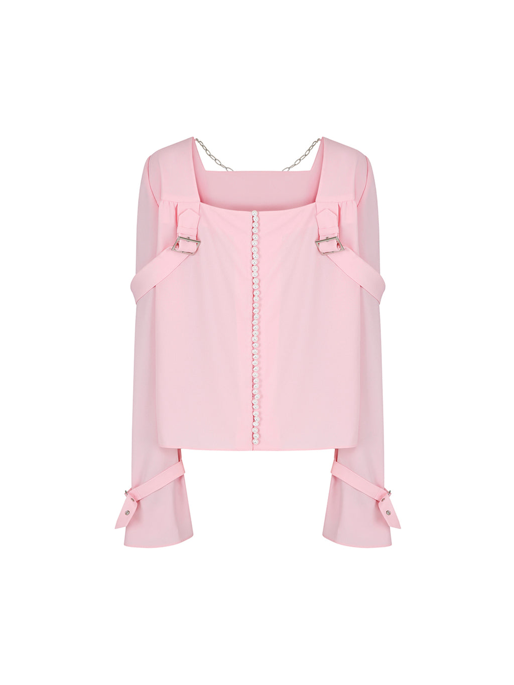 [Yusuki] Strap Blouse (Pink)