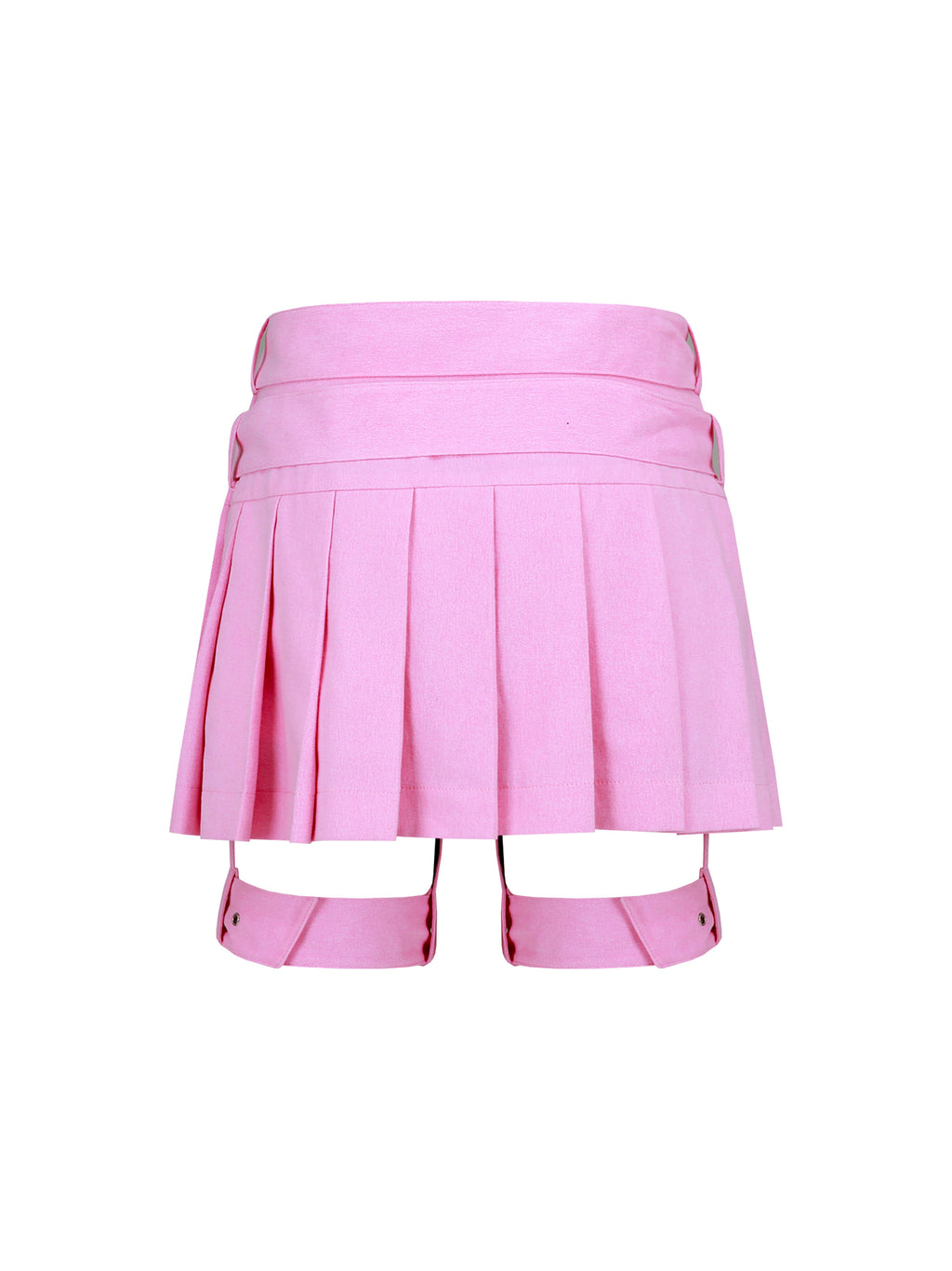 [Yusuki] Pleated Skirt with Belts (Pink)