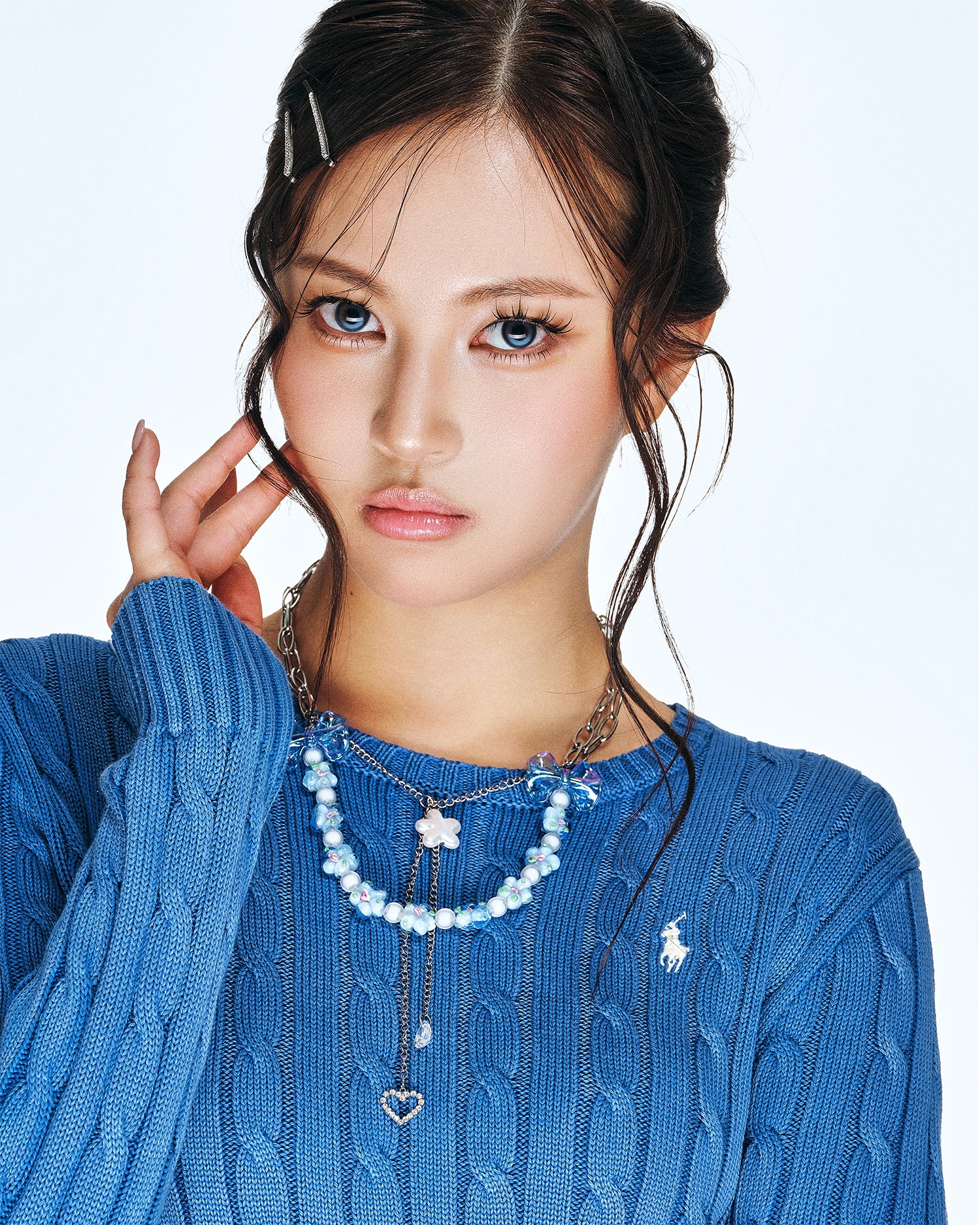 [SukiSuki] Blue Ribbon Necklace