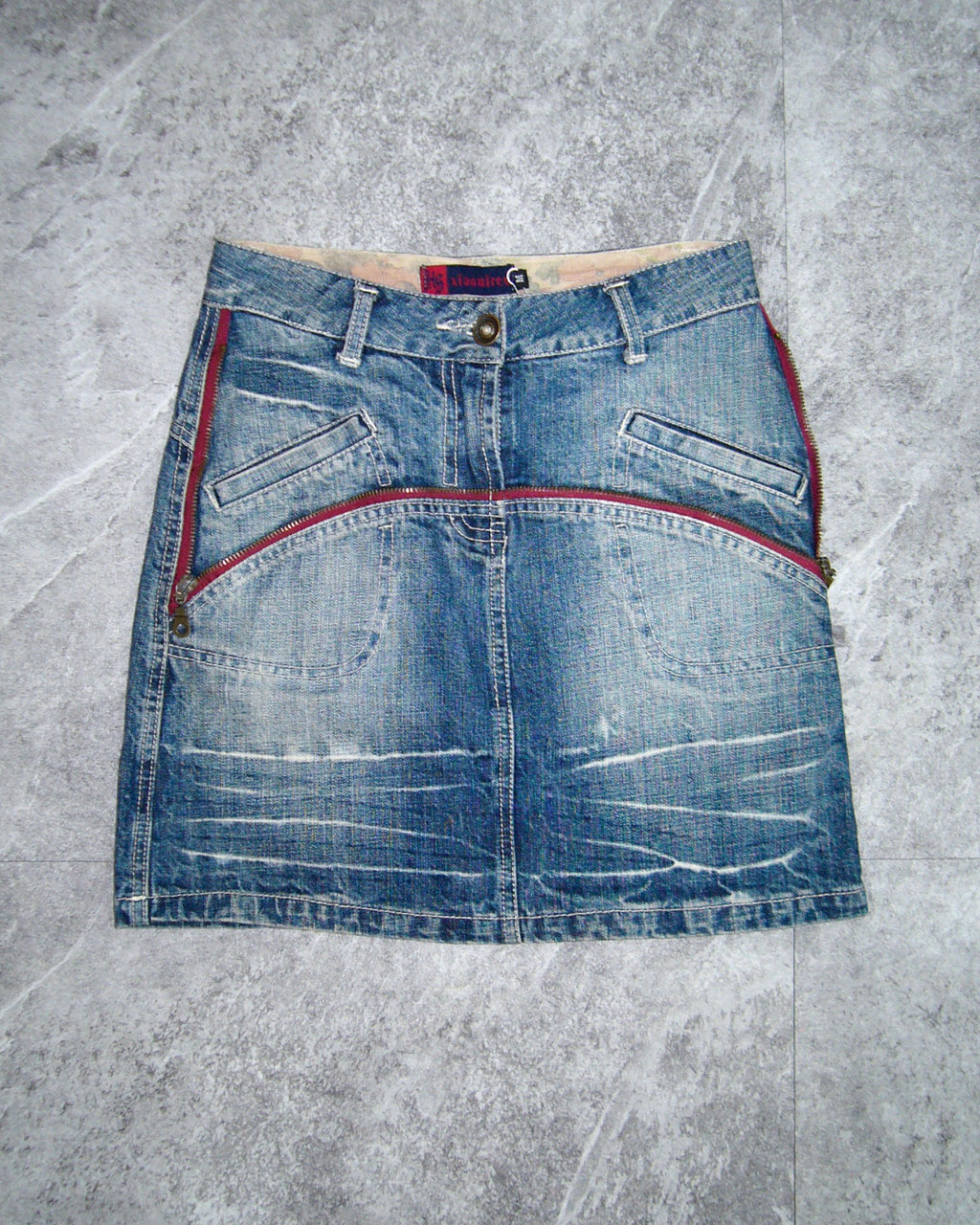 [Vintage]Zip Denim Mini Skirt