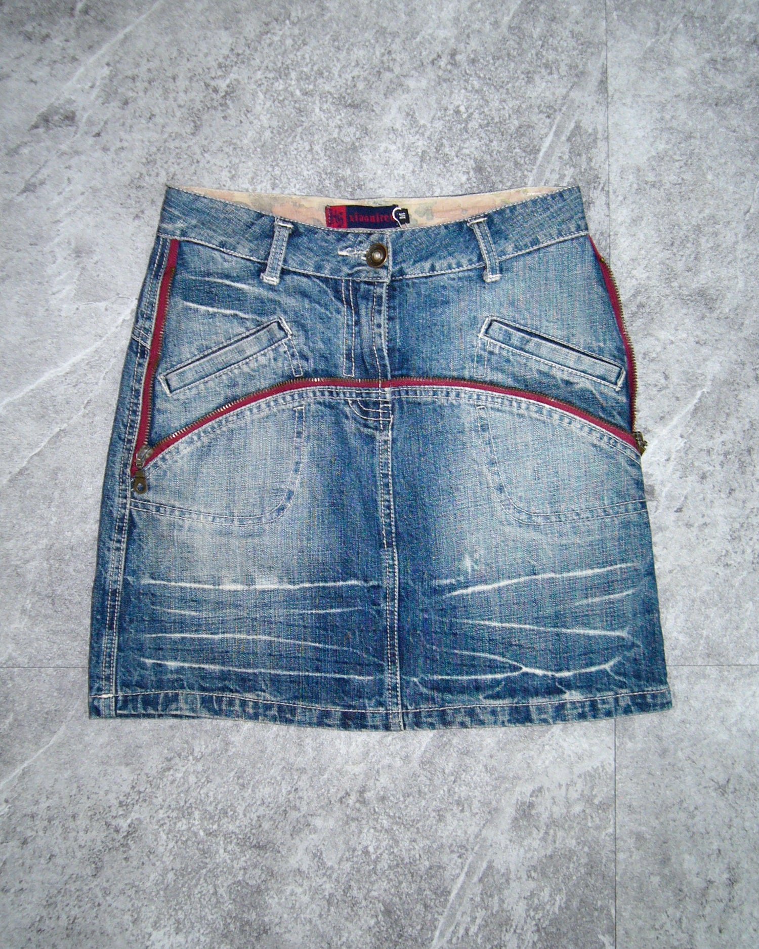 [Vintage]Zip Denim Mini Skirt