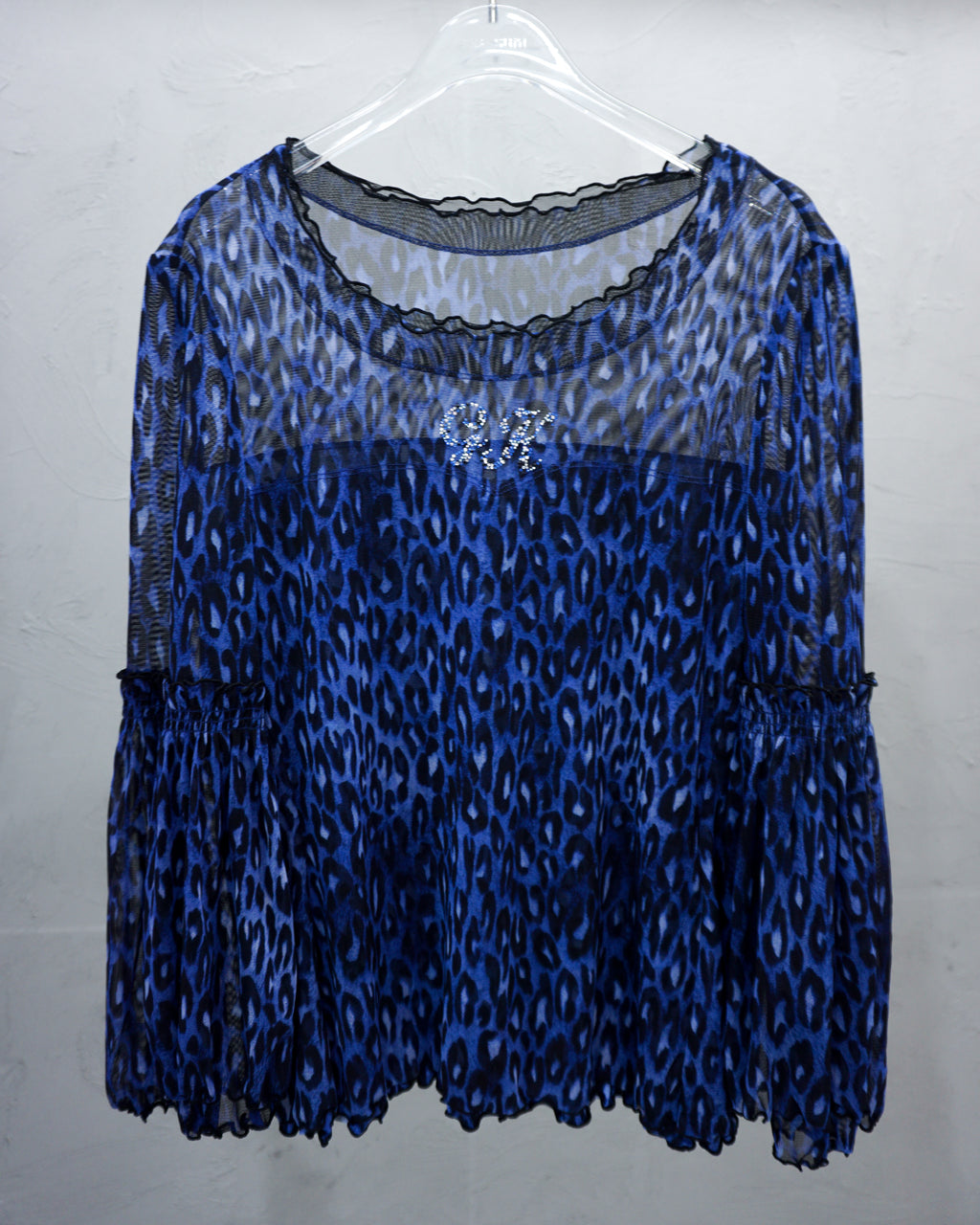 [Vintage] Blue Leopard Blouse