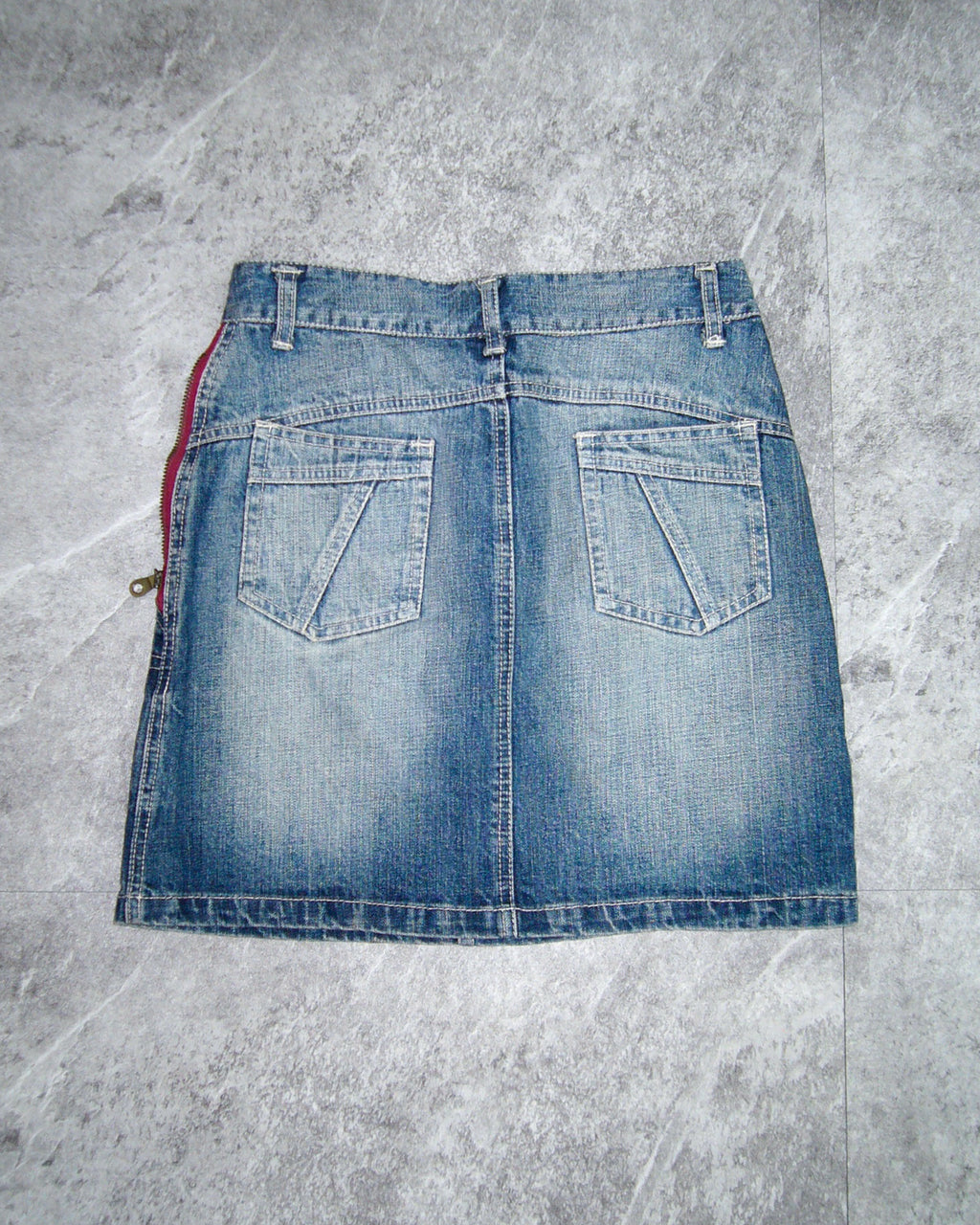 [Vintage]Zip Denim Mini Skirt