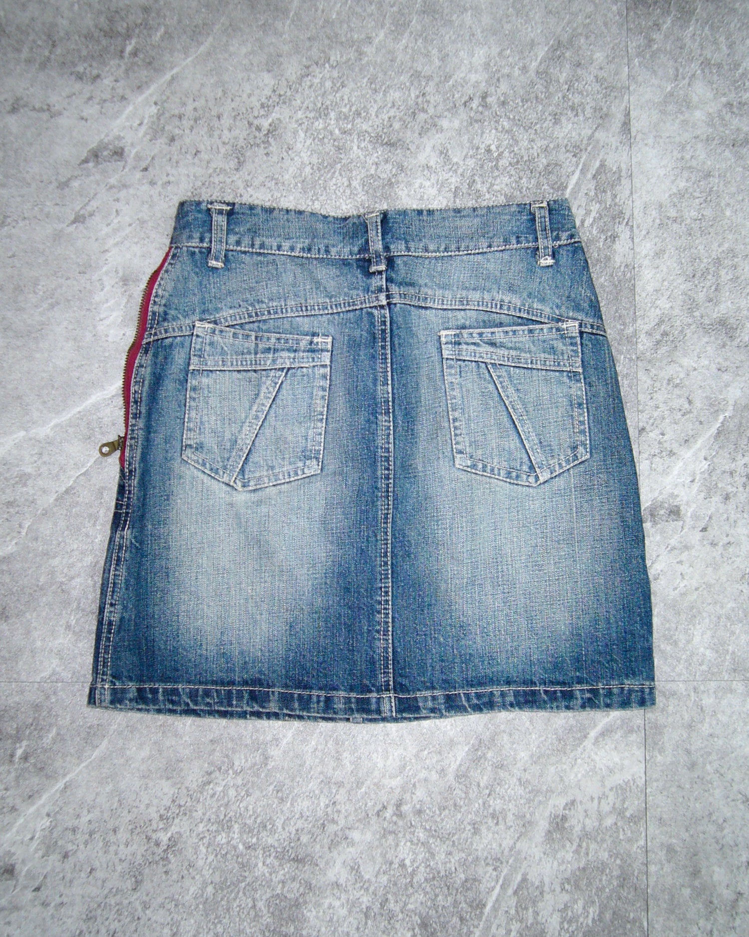 [Vintage]Zip Denim Mini Skirt