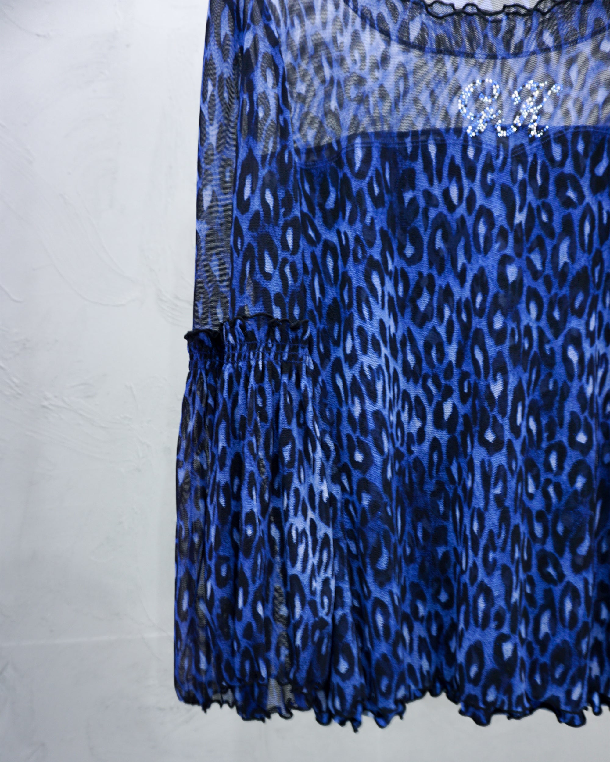 [Vintage] Blue Leopard Blouse