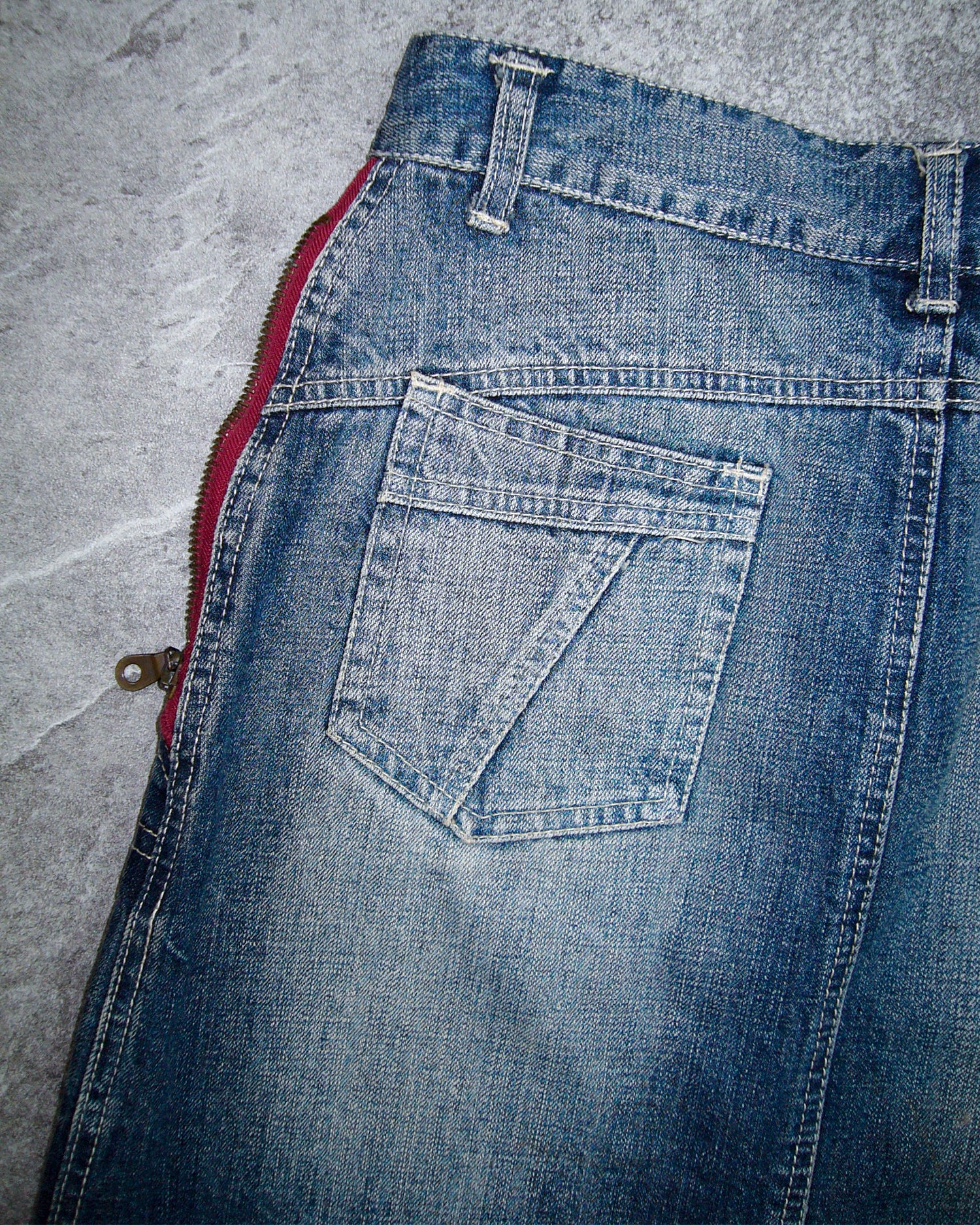 [Vintage]Zip Denim Mini Skirt