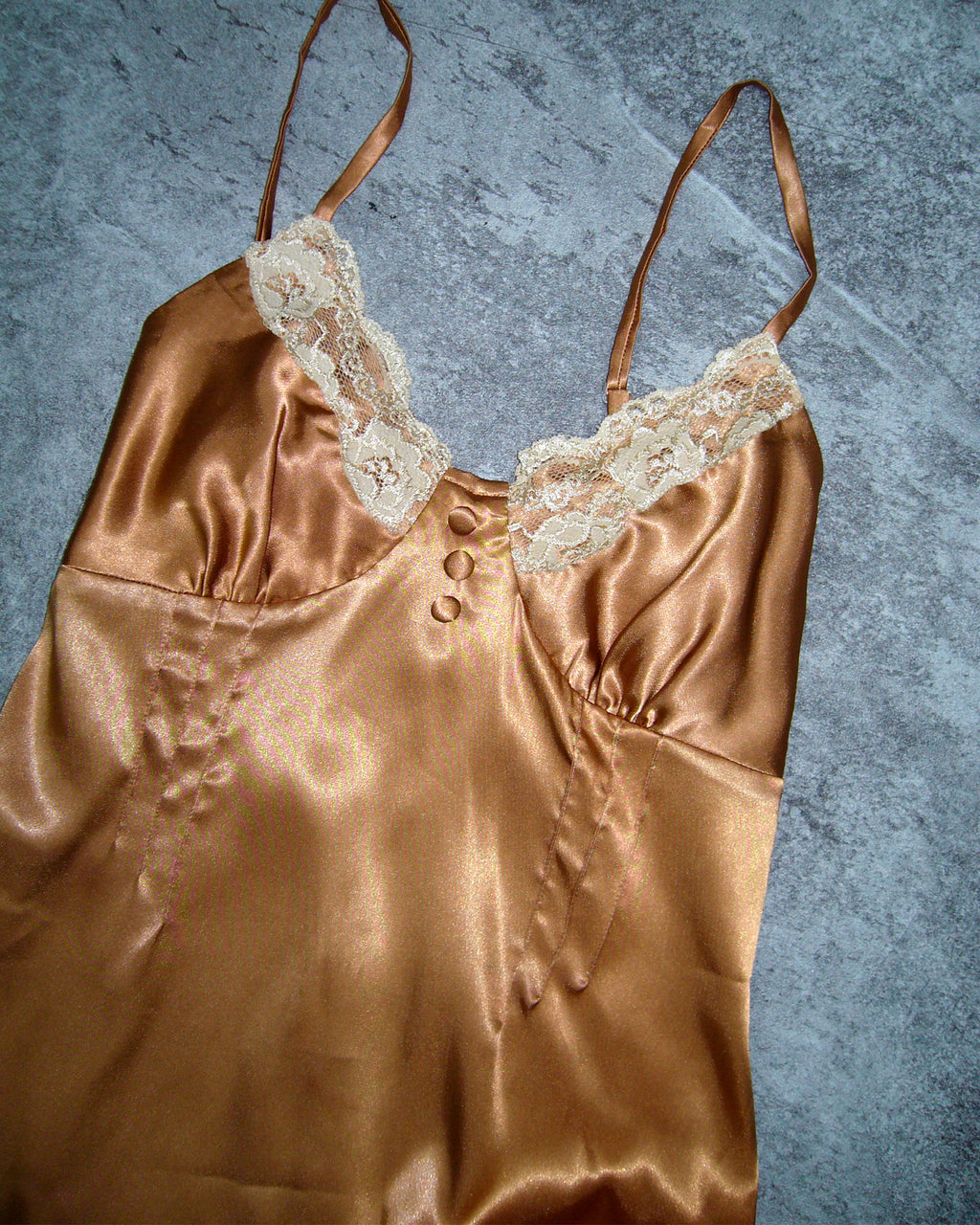 [Vintage] Brown Silk Ribbon Slip