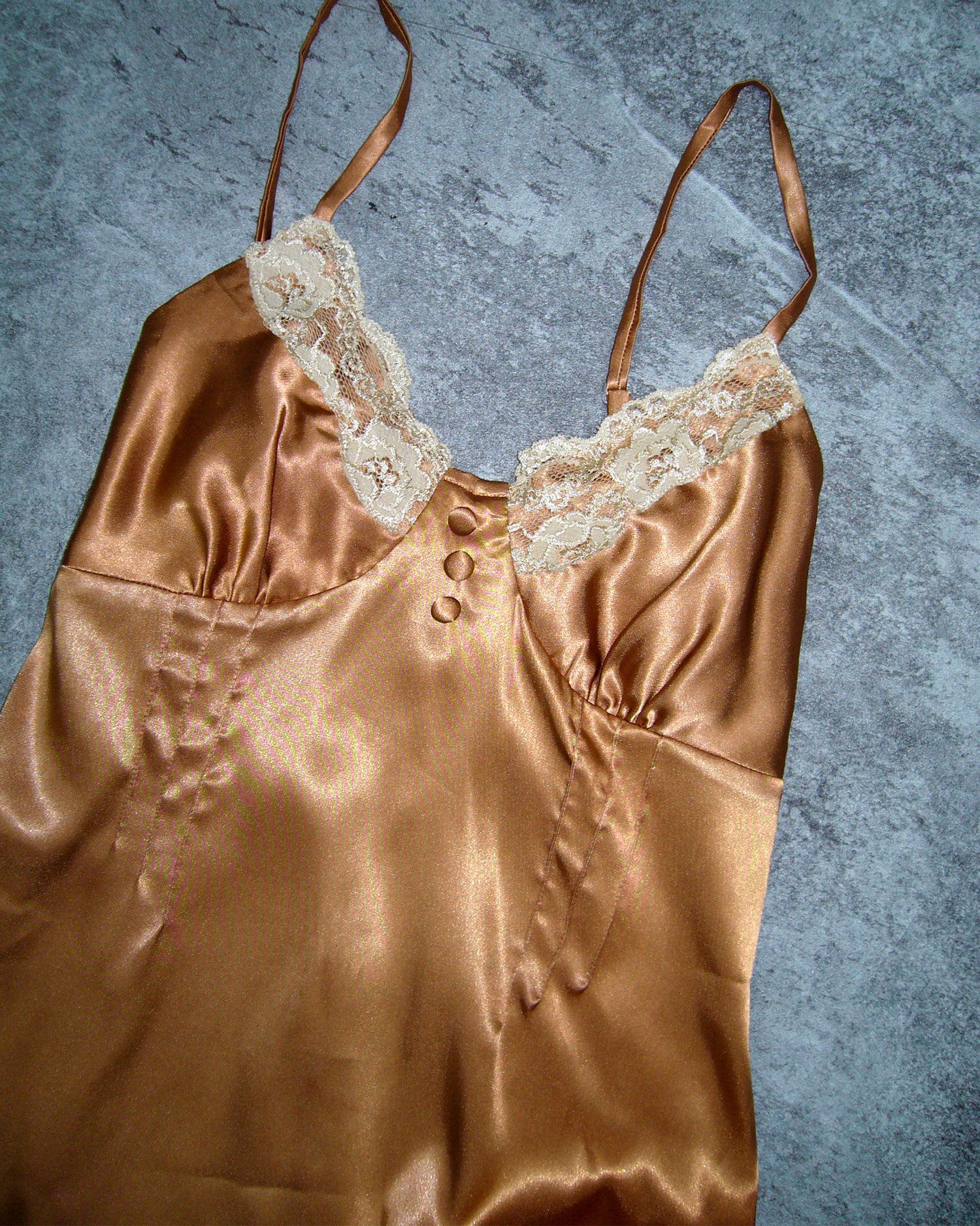 [Vintage] Brown Silk Ribbon Slip