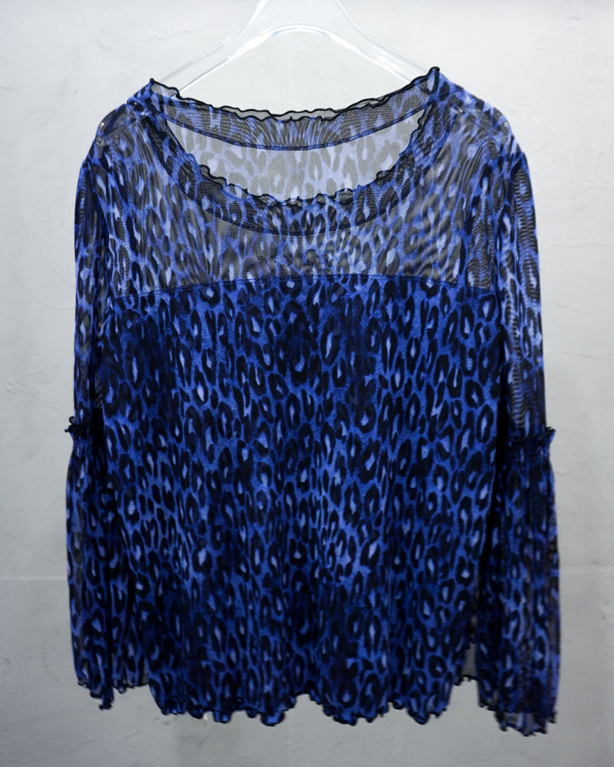 [Vintage] Blue Leopard Blouse