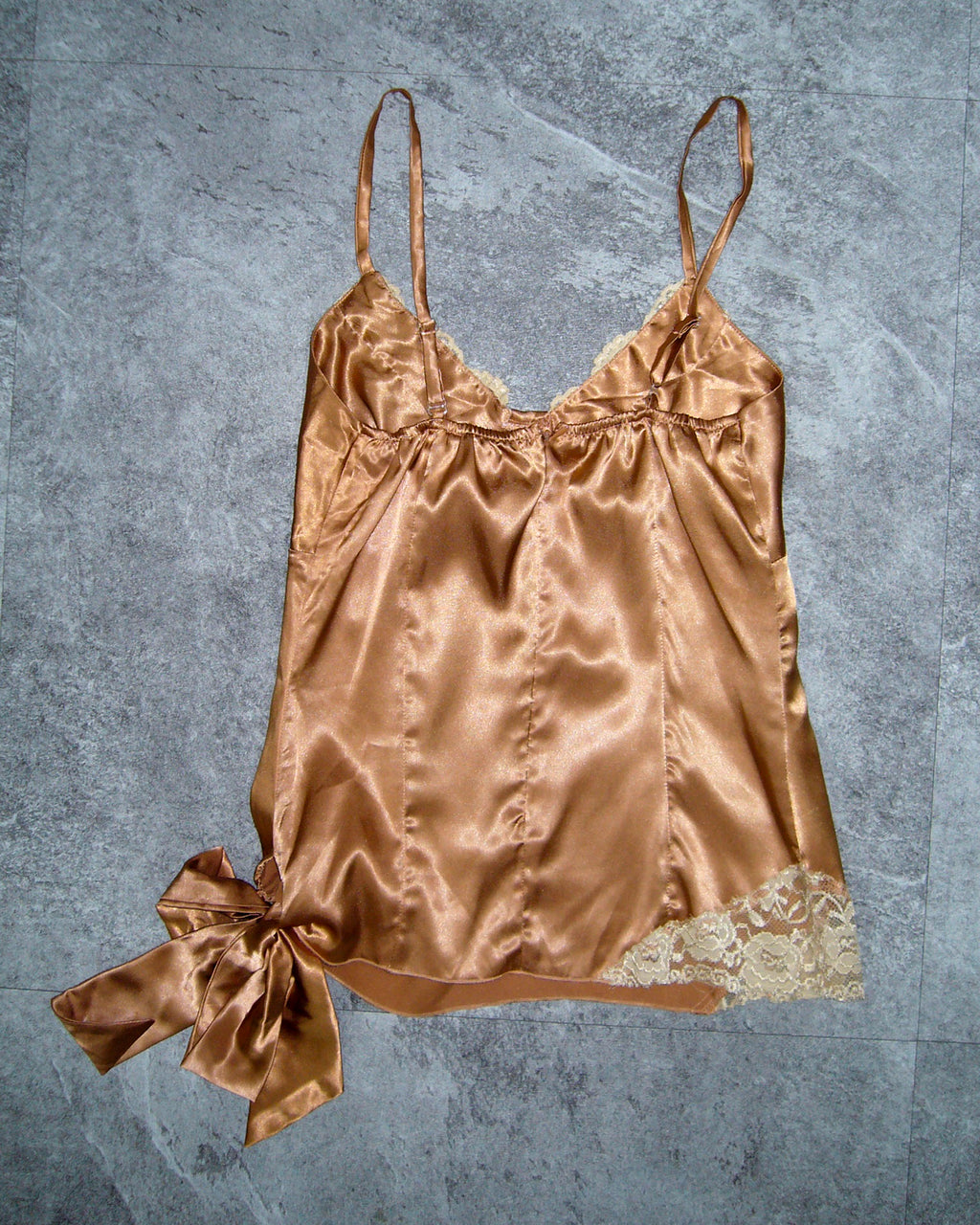 [Vintage] Brown Silk Ribbon Slip