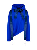 [Yusuki] Asymmetric Ribbon Hoodie (Blue)
