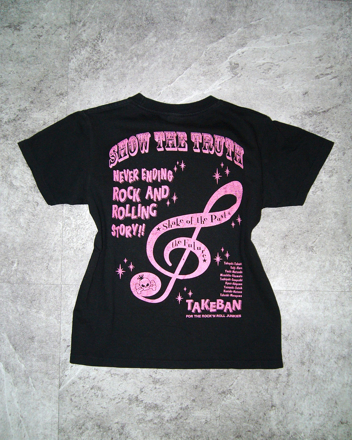 [Vintage] Black Pink Printing Top