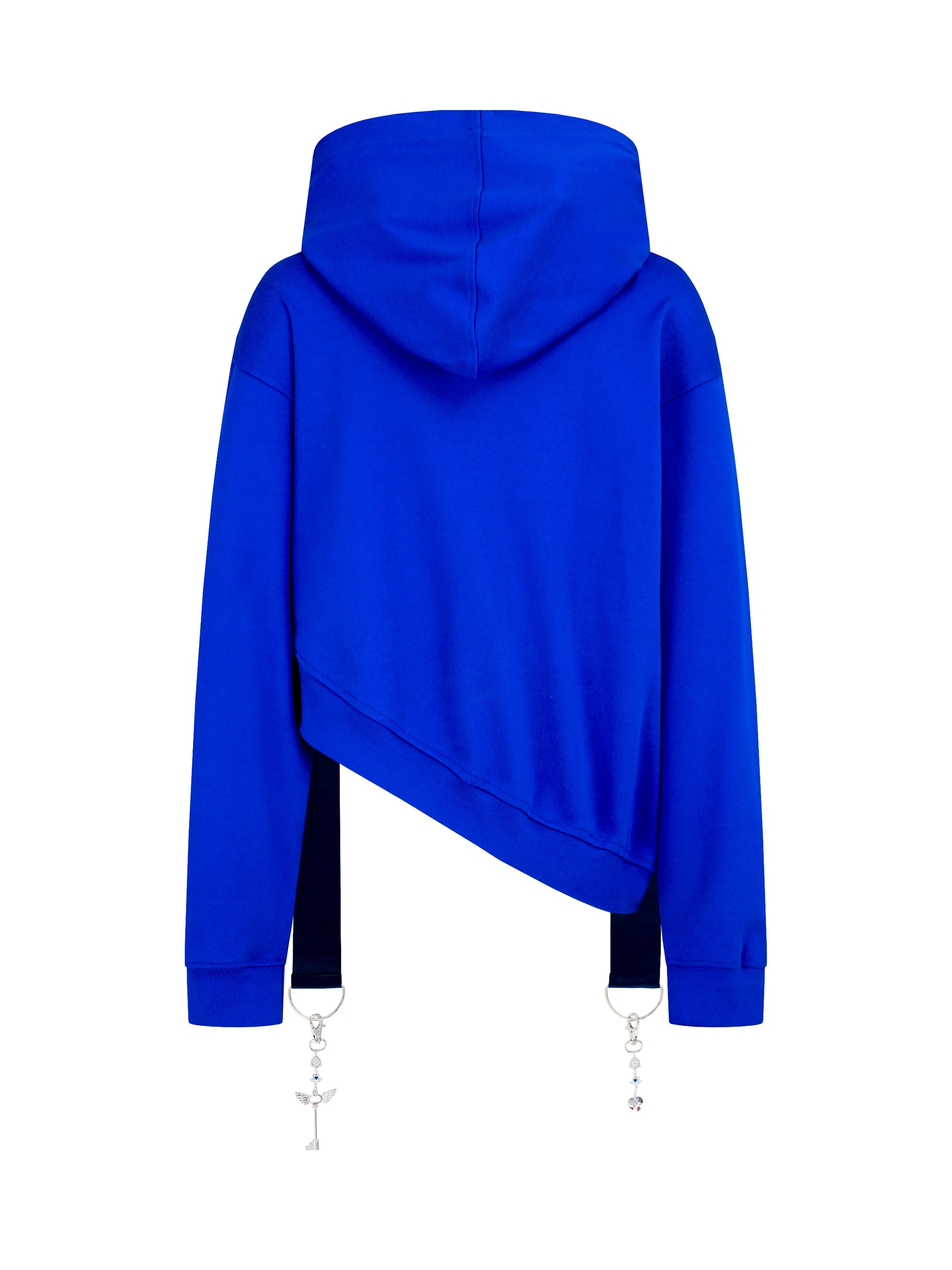 [Yusuki] Asymmetric Ribbon Hoodie (Blue)