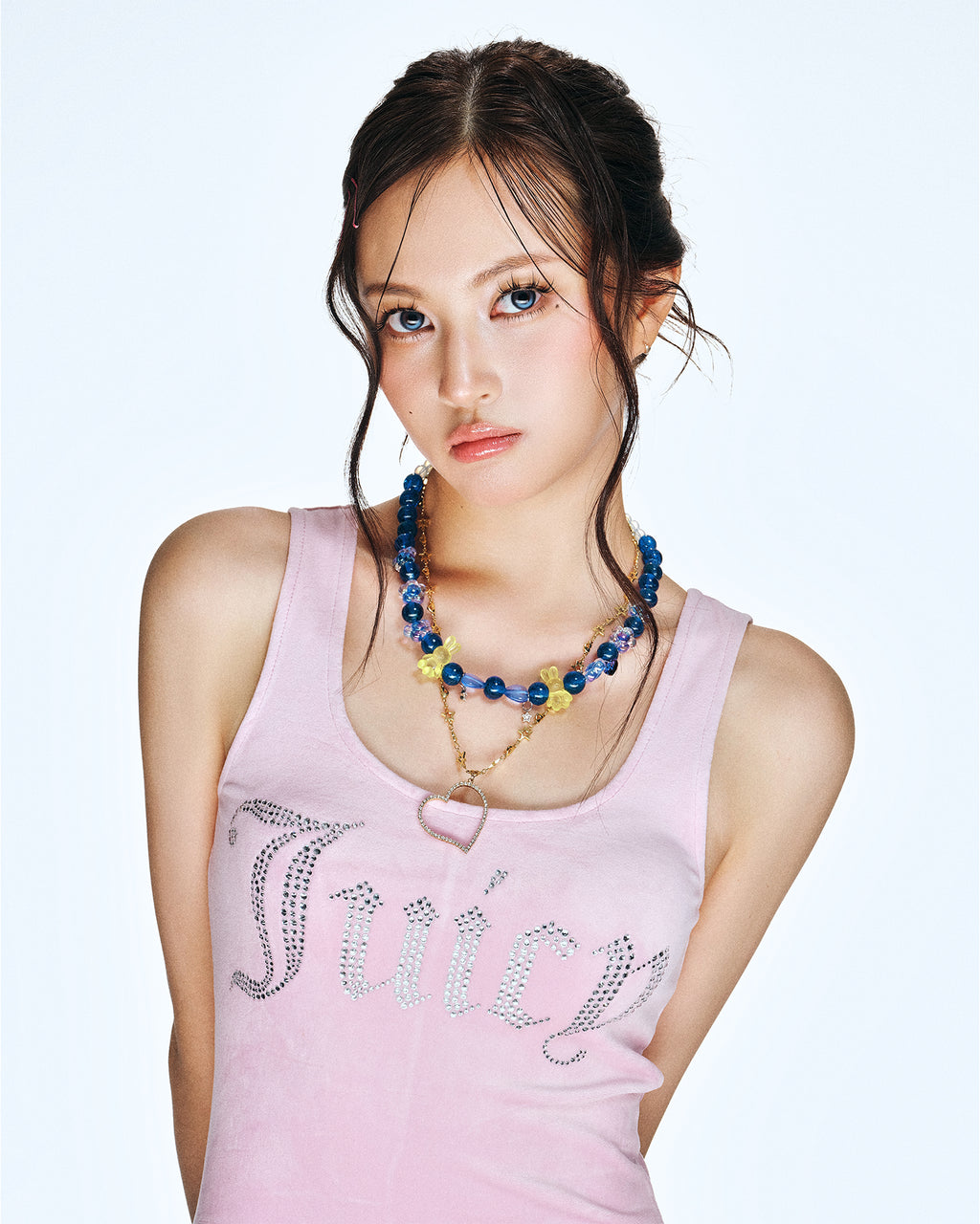 [SukiSuki] Blue Gold Heart Necklace